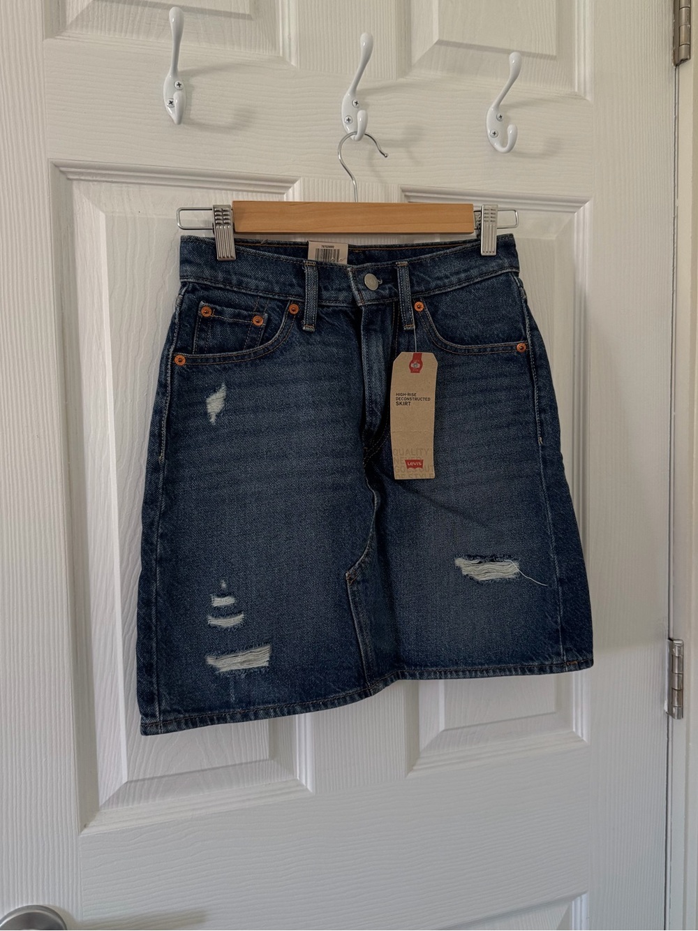 Levi's Distressed Denim Mini Skirt